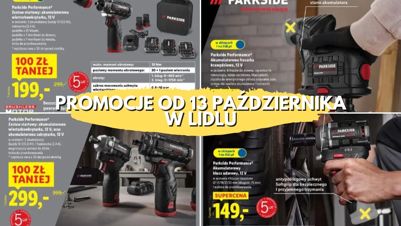 Przegląd gazetki Lidla z aktualnymi promocjami na 13 października - zakrętarka, frezarka, piła 12V