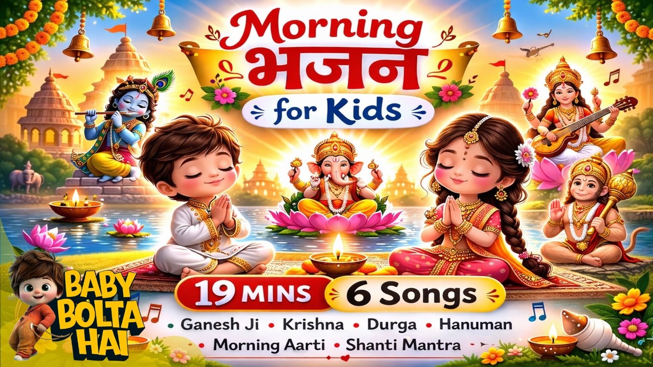 सुबह के भजन बच्चों के लिए | 19 Mins of Calm Prayer Songs