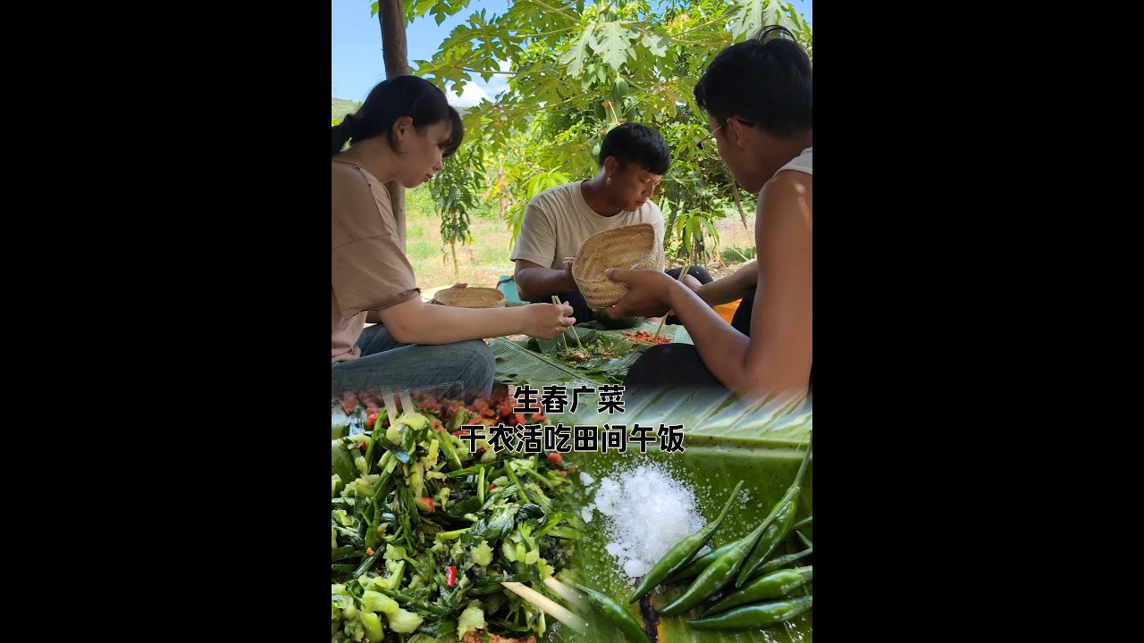 天气是真的热 ，田间午饭也是真的噶噶下饭。 #我的乡村生活 #农村生活 #记录真实生活 #远嫁