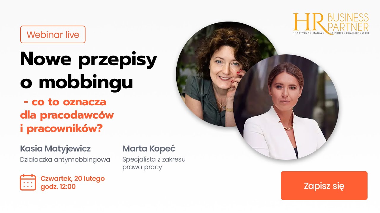 [WEBINAR LIVE] Nowe przepisy o mobbingu - co to oznacza dla pracodawców i pracowników?
