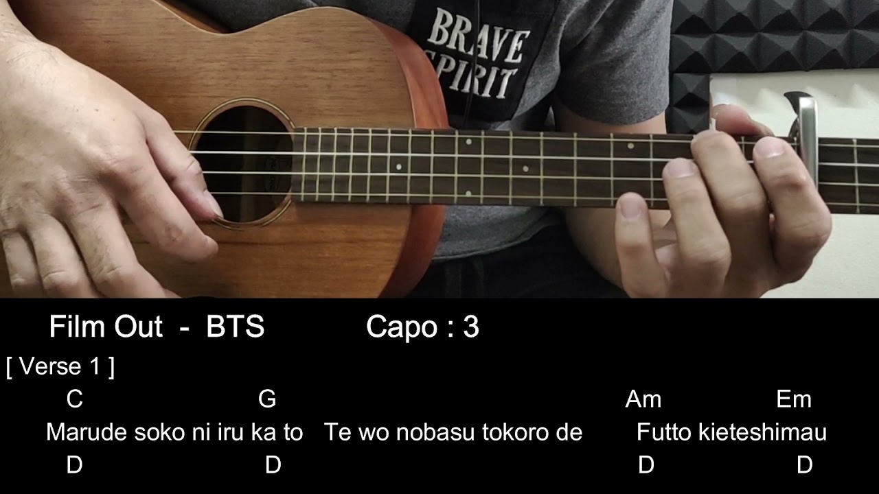 Film Out - BTS Ukulele Tutorial With Chords / Lyrics