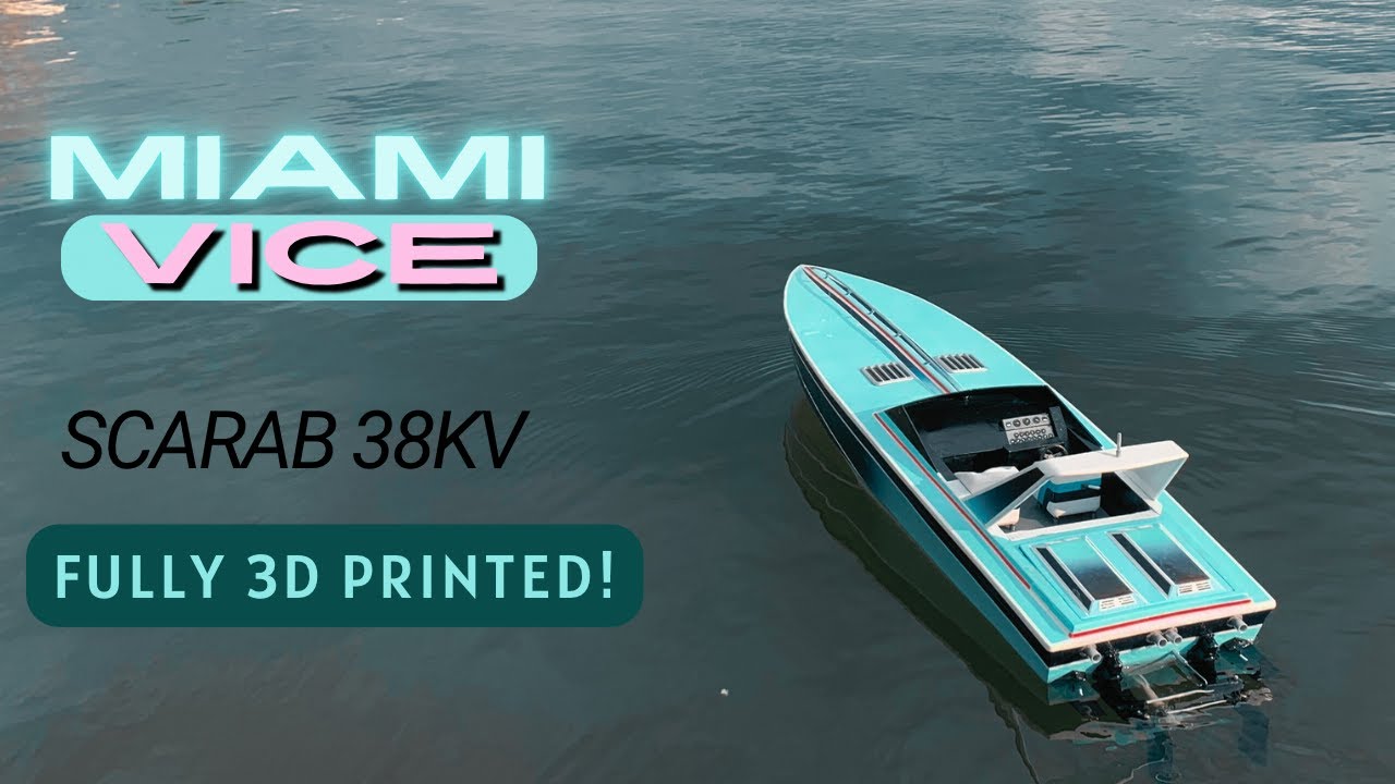 Miami Vice Scarab - Fully 3d Printed RC Boat  -  マイアミバイス スカラベ - 完全に 3D プリントされた RC ボート