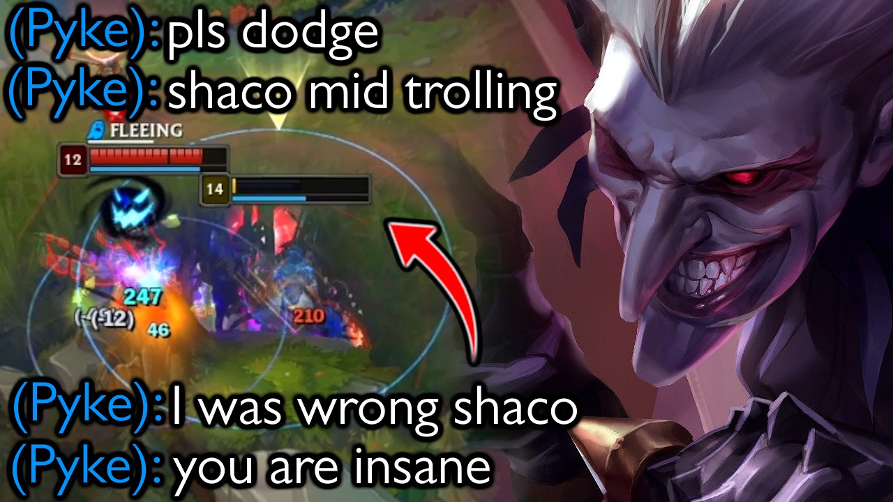 My team did not trust AP Shaco Mid. But by the end they praised me.