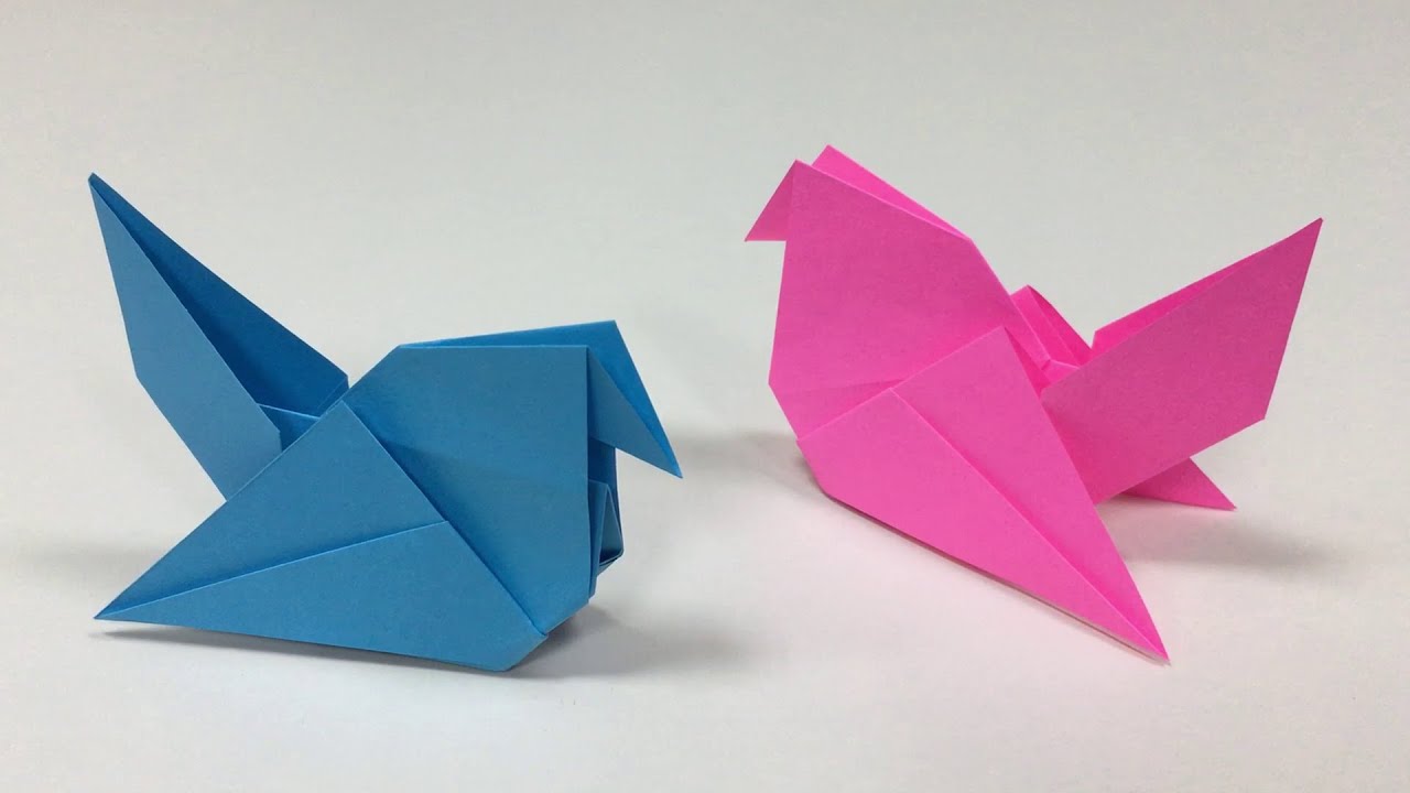 Come Fare un Origami a Forma di Uccellino Facile / COLOMBA di Carta con tecnica Origami - tutorial