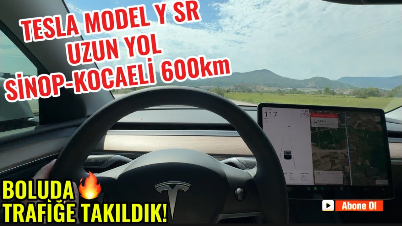 TESLA MODEL Y SR İLE UZUN YOL | SİNOP-KOCAELİ | BOLUDA 3 SAAT TRAFİKTE KALDIM | TÜKETİM | OTOPİLOT