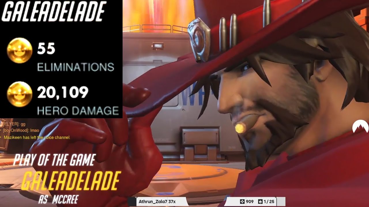 GALE DPS MAIN - MCCREE! 55 ELIMS! [ OVERWATCH SEASON 25 TOP 500 ]