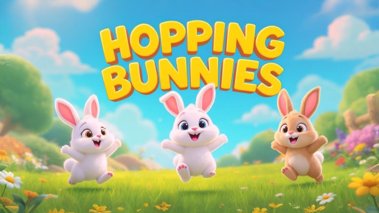 Hopping Bunnies 🐰 | Bunny Hop Song for Kids | Animal Nursery Rhymes | JuJu Jelly