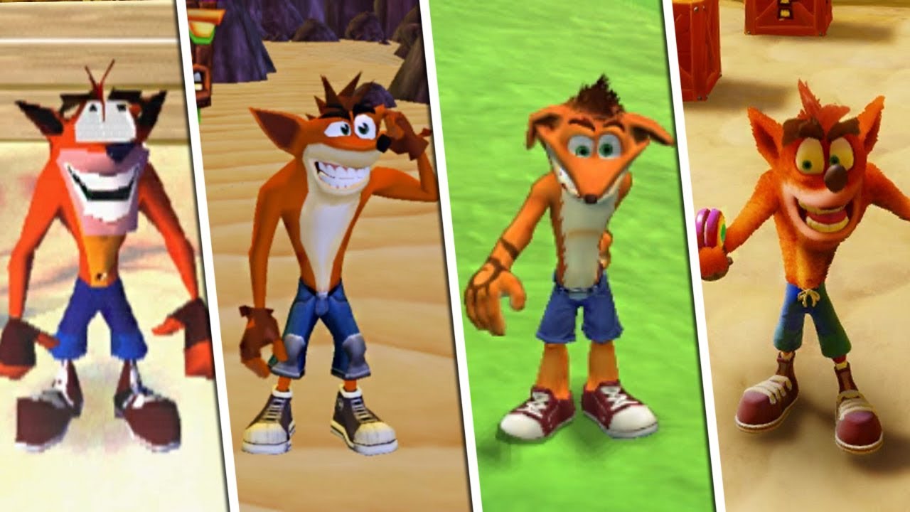 Evolution of (AFK Animations) in Crash Bandicoot Games