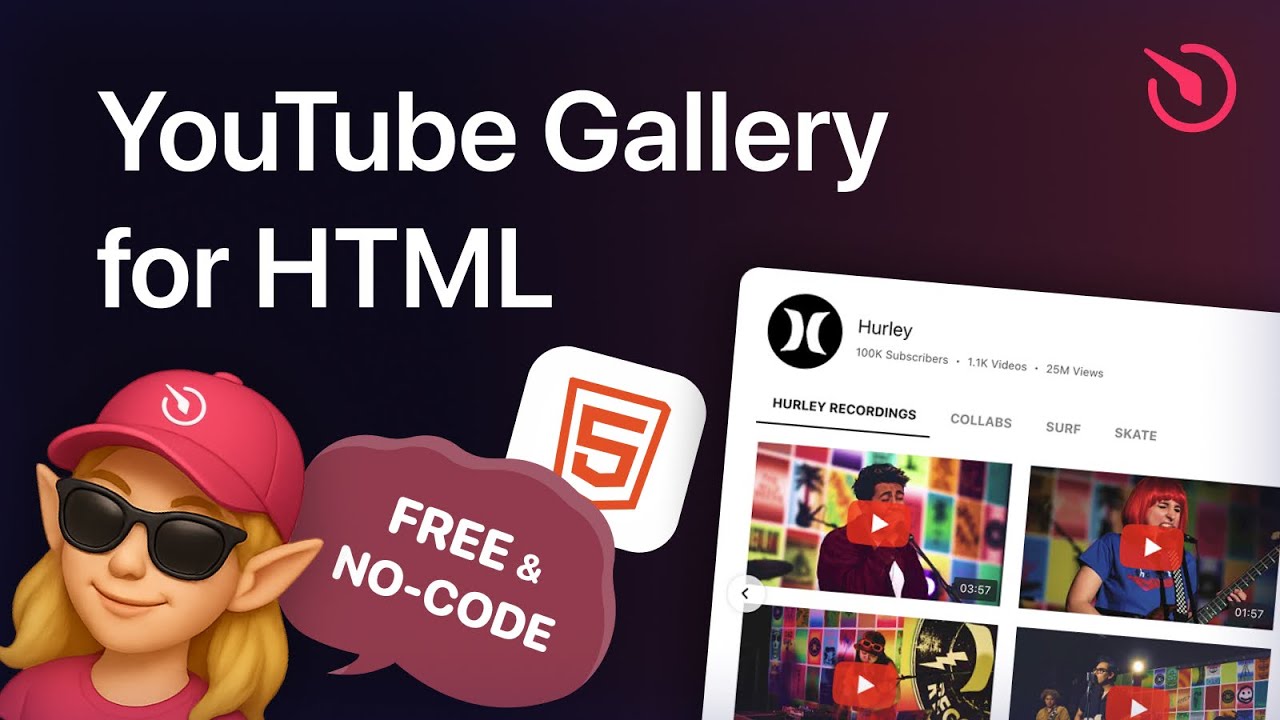 Как добавить галерею YouTube в HTML [БЕСПЛАТНО]