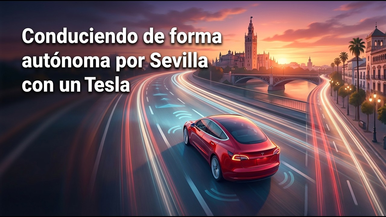 Ruta FSD Sevilla. Prueba Full Self Driving Tesla Model 3. Conducción autonoma total.