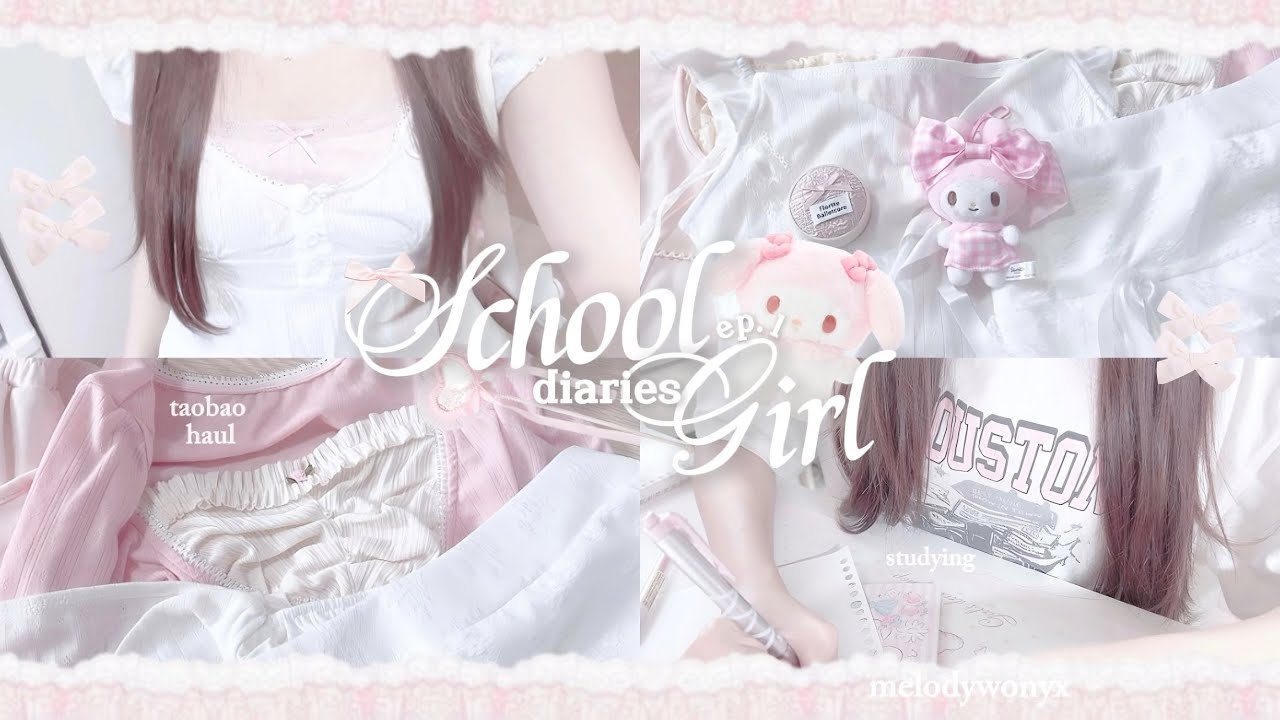 school girl diaries 🗒️🎀༘⋆⊹ | first week back to school, studying, taobao haul, school girl