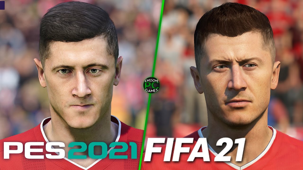 FIFA 21 vs PES 2021 - FC Bayern Munich Player Faces Comparison