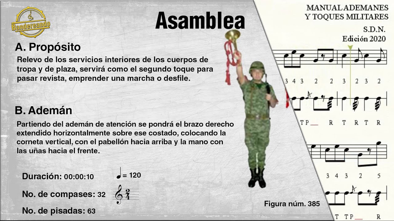 Asamblea  - Partitura y Tablatura ♫ | Toques Banda de Guerra 🎺