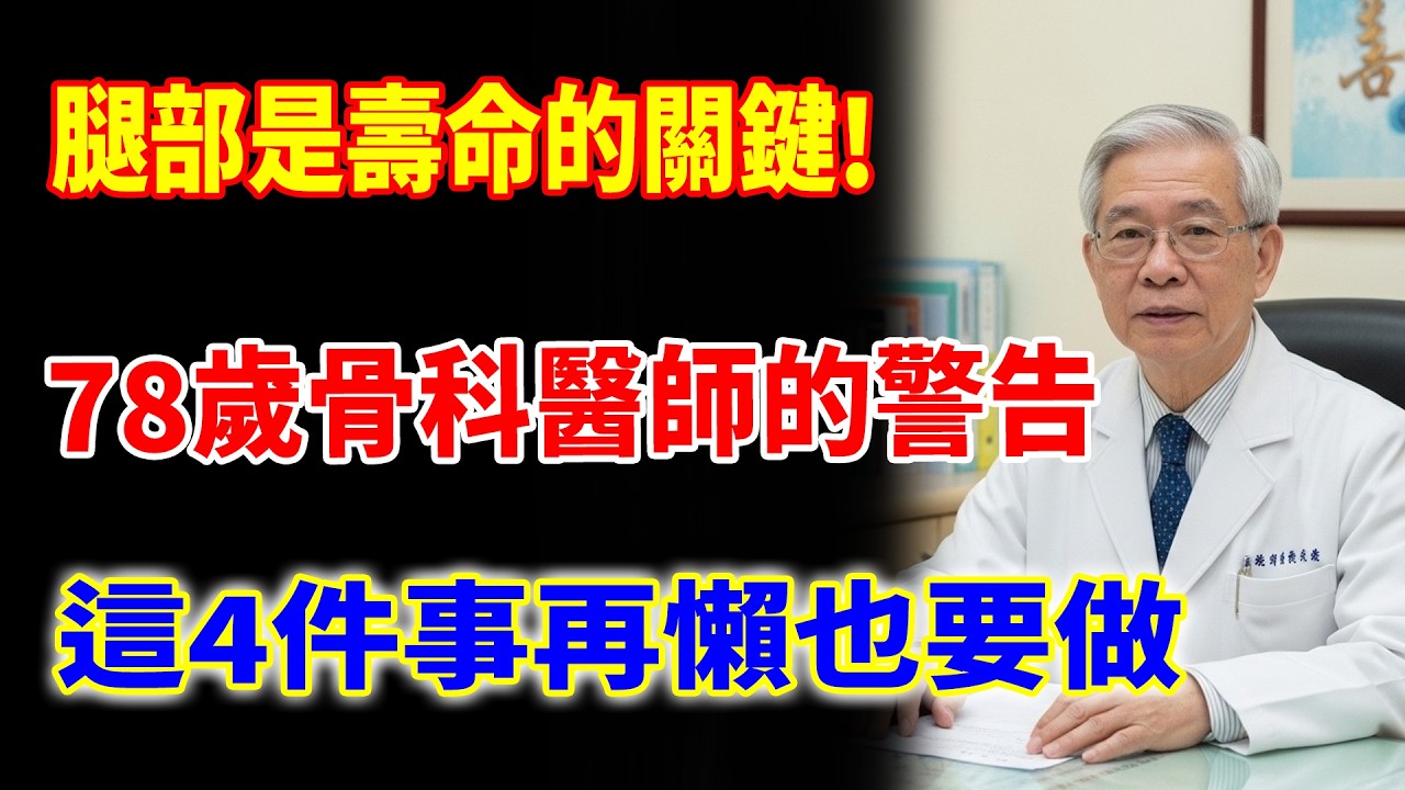 腿部是壽命的關鍵！4個習慣讓您活到90歲也能行走自如，78歲骨科醫師的警告，不想坐輪椅拖累家人，這4件事再懶也要做！ #樂活養生 #健康知識 #老年健康