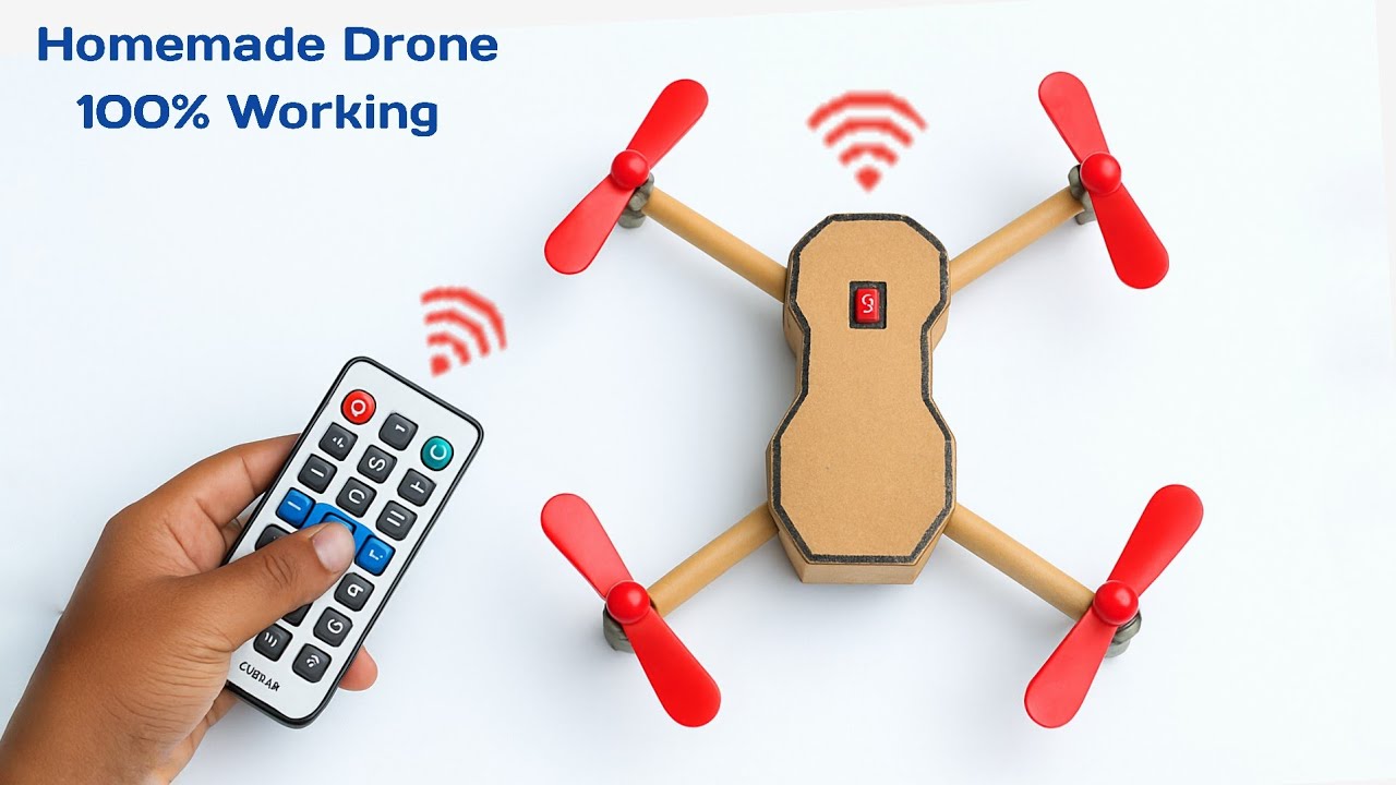 How to make a mini drone from cardboard - Easy flying drone | homemade drone 100% working 