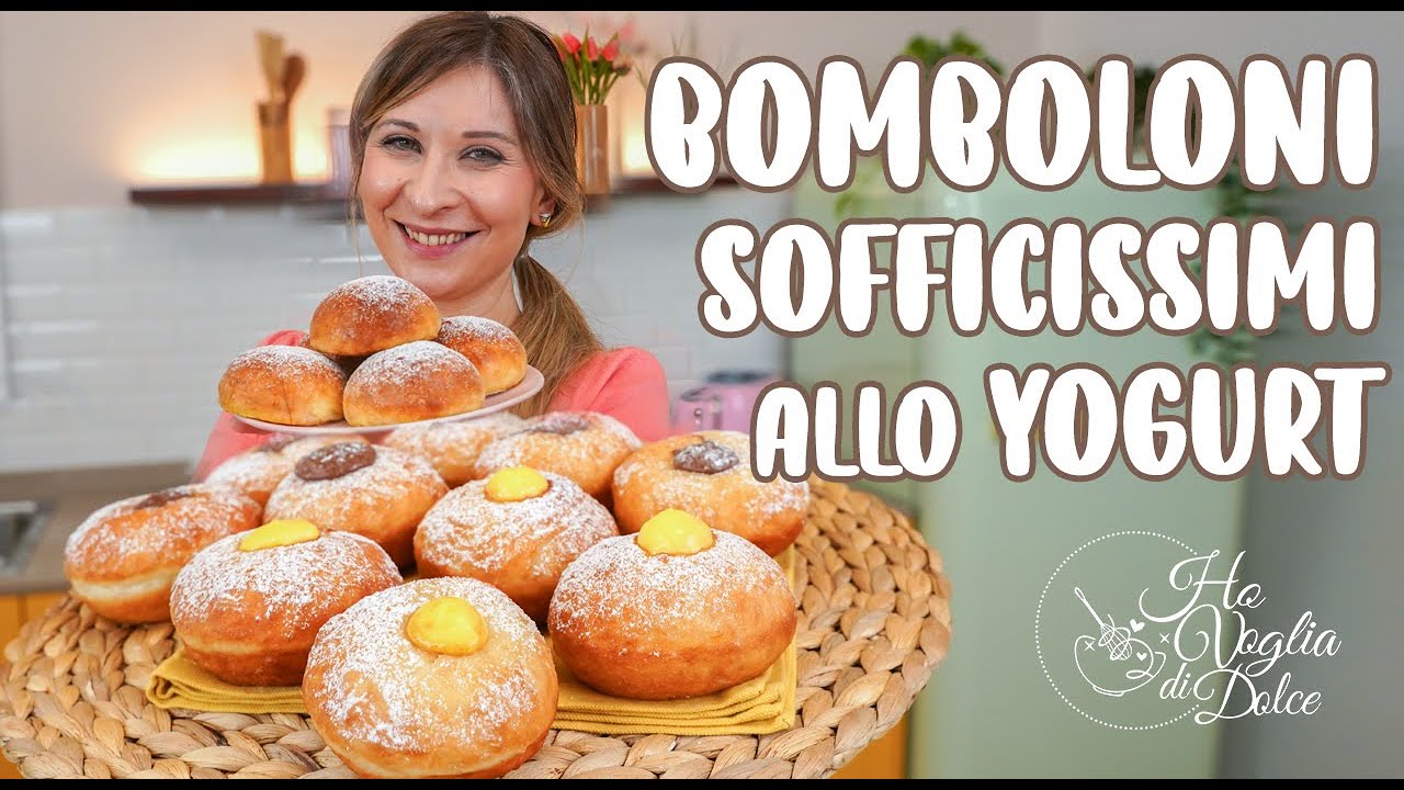BOMBOLONI sofficissimi allo yogurt senza uova e senza burro ricetta HO VOGLIA DI DOLCE