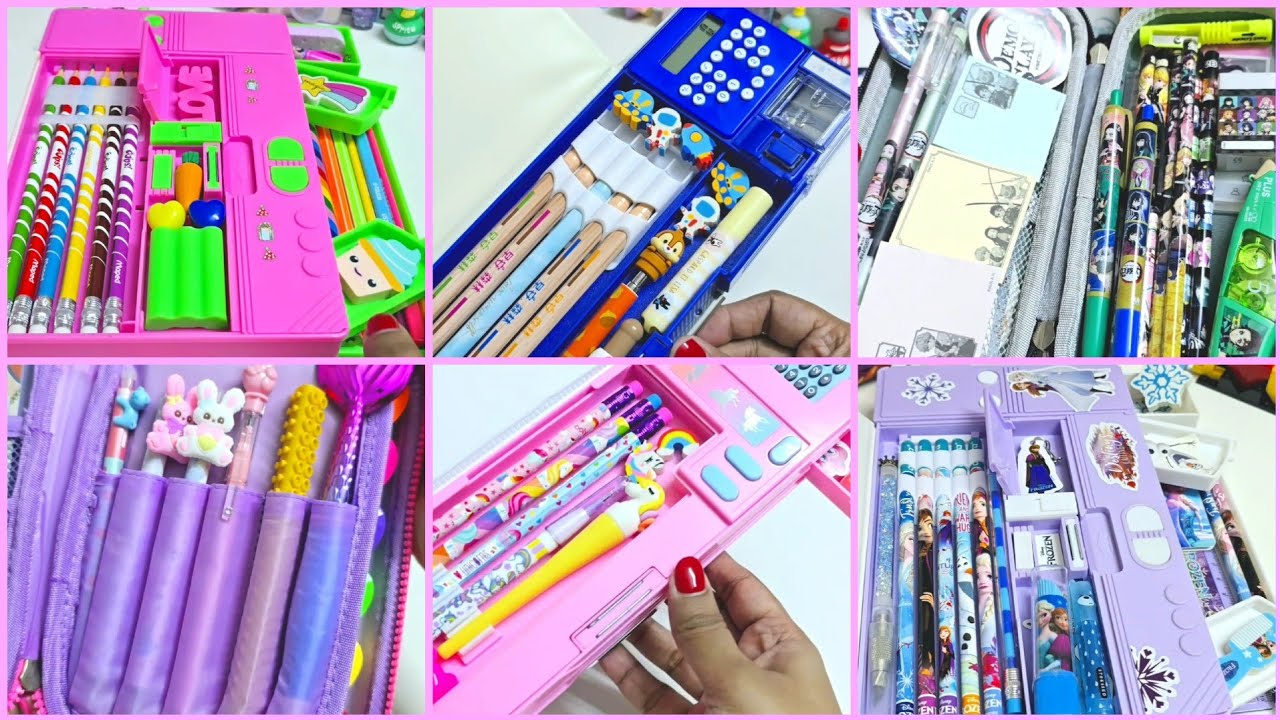 Filling my jumbo pencil box with cute stationery ✨️ 💕 lot of new stationery items 💗🎀🌸💖