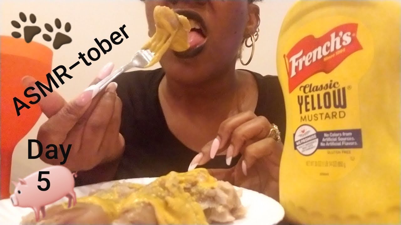 ASMR Pig feet with mustard Mukbang smacking, slurping, & wet mouth eating sounds