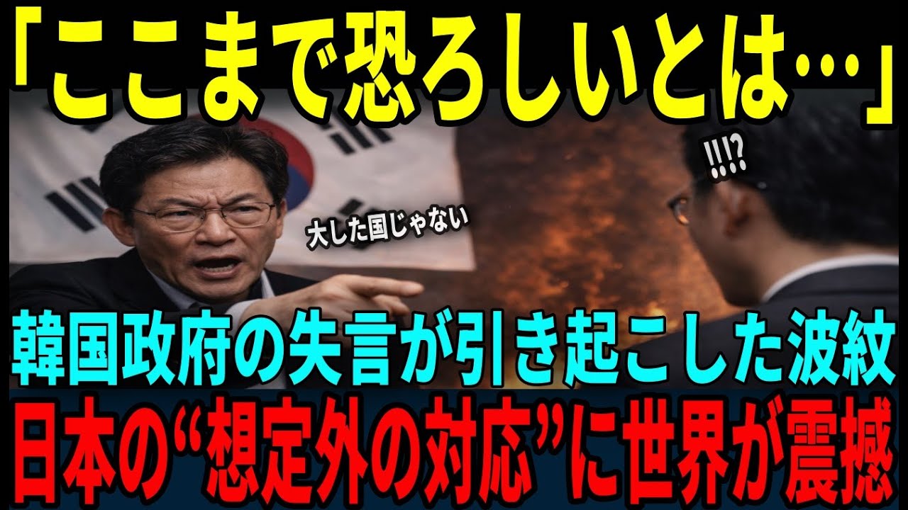 【海外の反応】「大した国じゃない」韓国政府の失言に日本は反論せず世界が震撼した静かな結末...