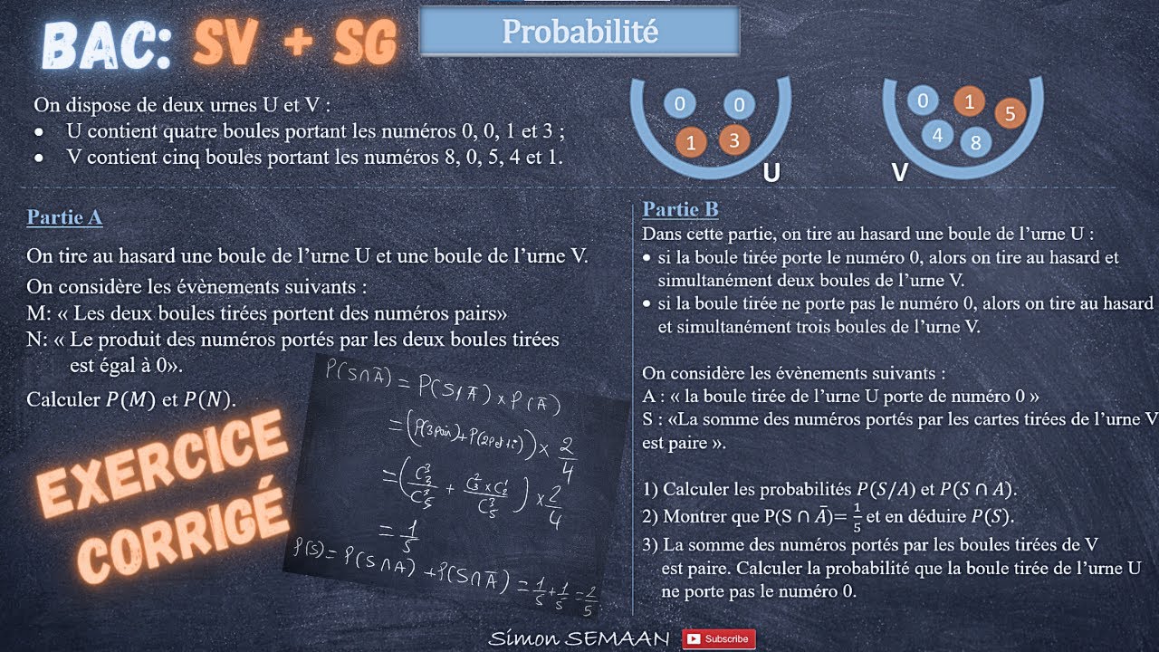 Probabilité conditionnelle 3 - Bac Libanais SV et SG - Exercice corrigé Terminale