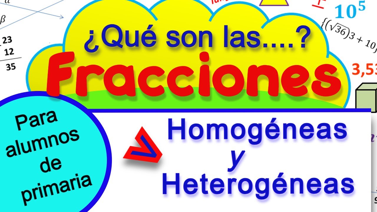 Fracciones homogéneas y heterogéneas.