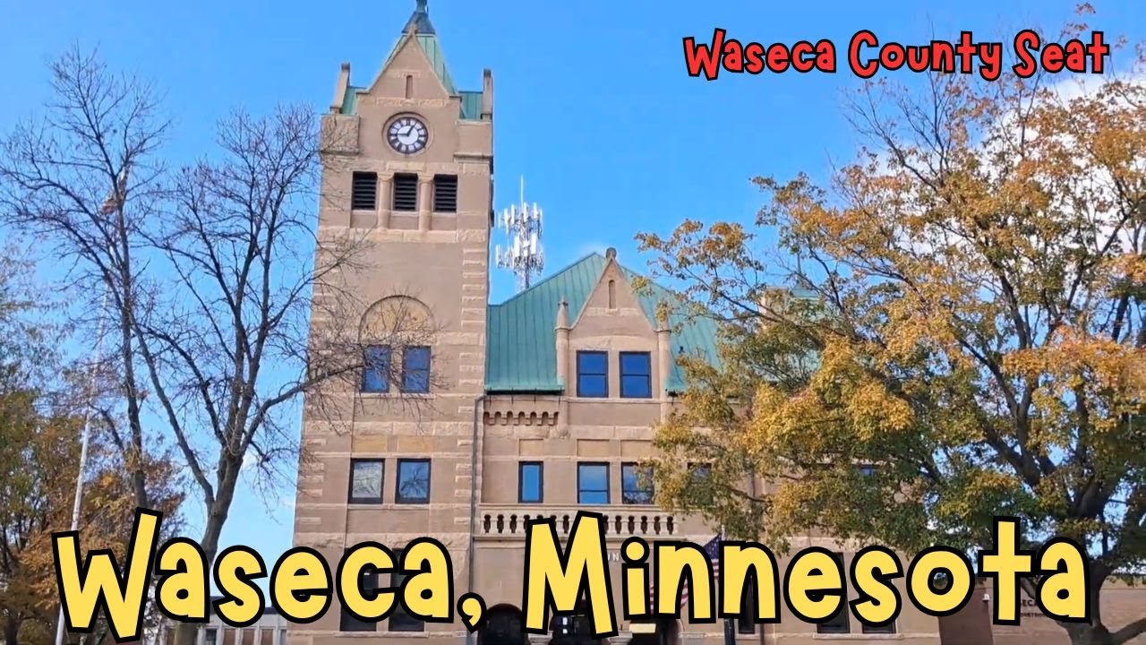Driving Through Waseca, Minnesota: County Courthouse, Water Tower & Historic Downtown
