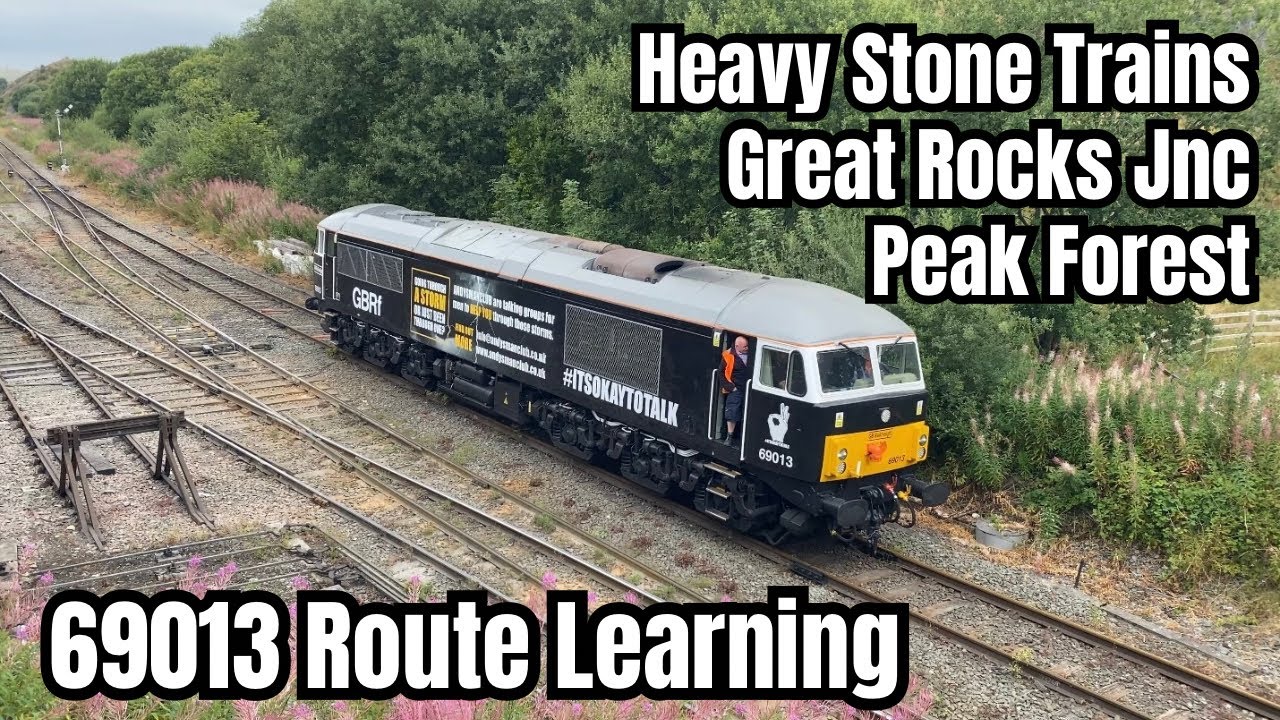 SPOTLESS 69013 Route Learning + HEAVY STONE Trains Peak Forest Cemex & Great Rocks Junction 