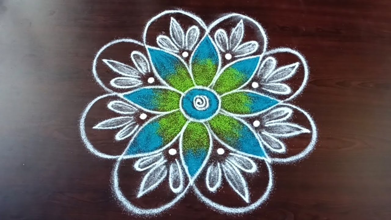 ஆடித்தபசு ஸ்பெஷல் கோலம்//Varalakshmi viratham special freehand flower rangoli // Latha kolam