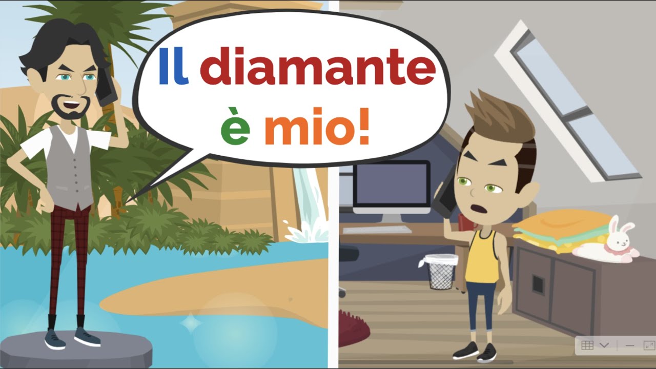 Il Diamante è mio! Conversation in Italian (Dialogo Incidente) - ENG SUB