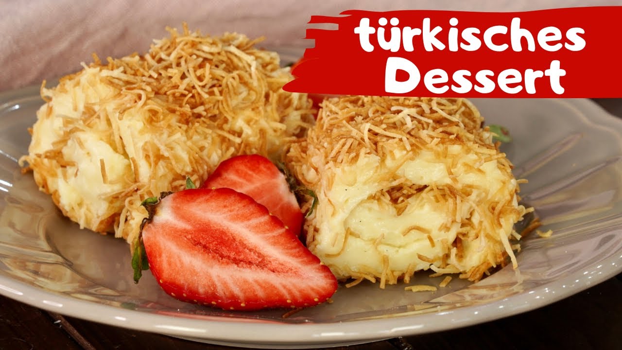 Pudding Dessert auf die türkische Art: einfach auf's Backblech gestrichen / Kadayıflı Paşa Sarması