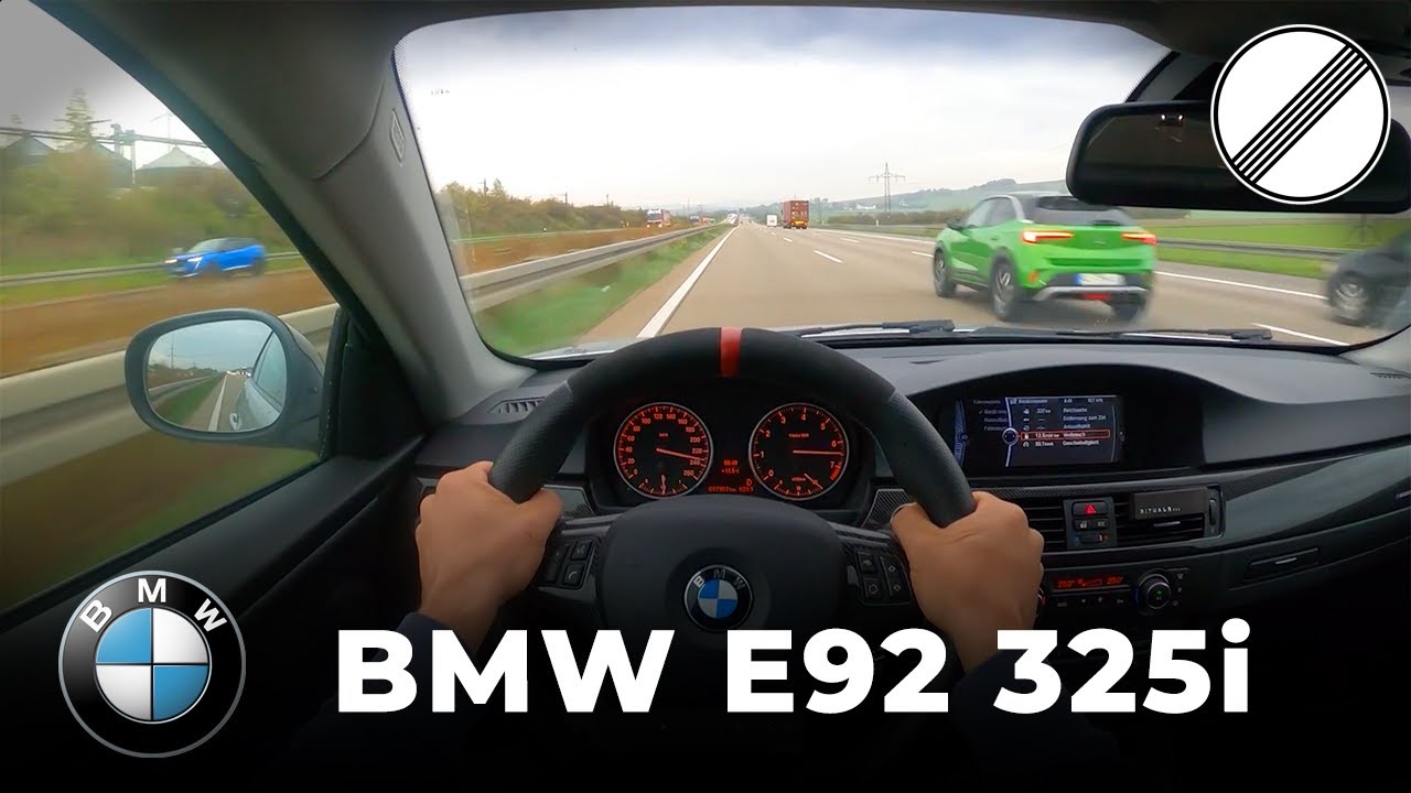 BMW E92 LCI 325i – 3.0 L 218 PS POV DRIVE ON GERMAN AUTOBAHN | BRATUR