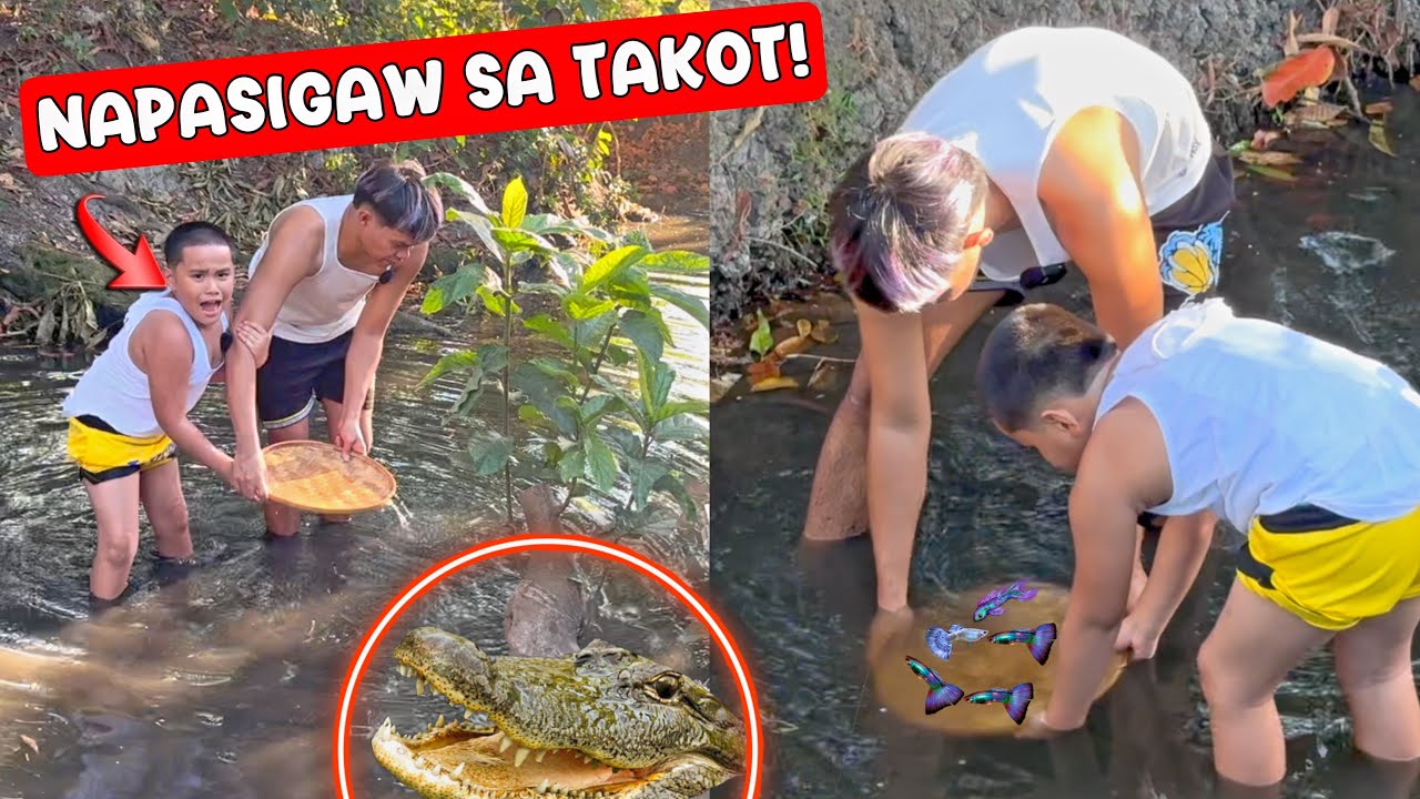 NAPASIGAW SI CROW SA NAKITA NYA SA ILOG!! (TAKOT NA TAKOT)
