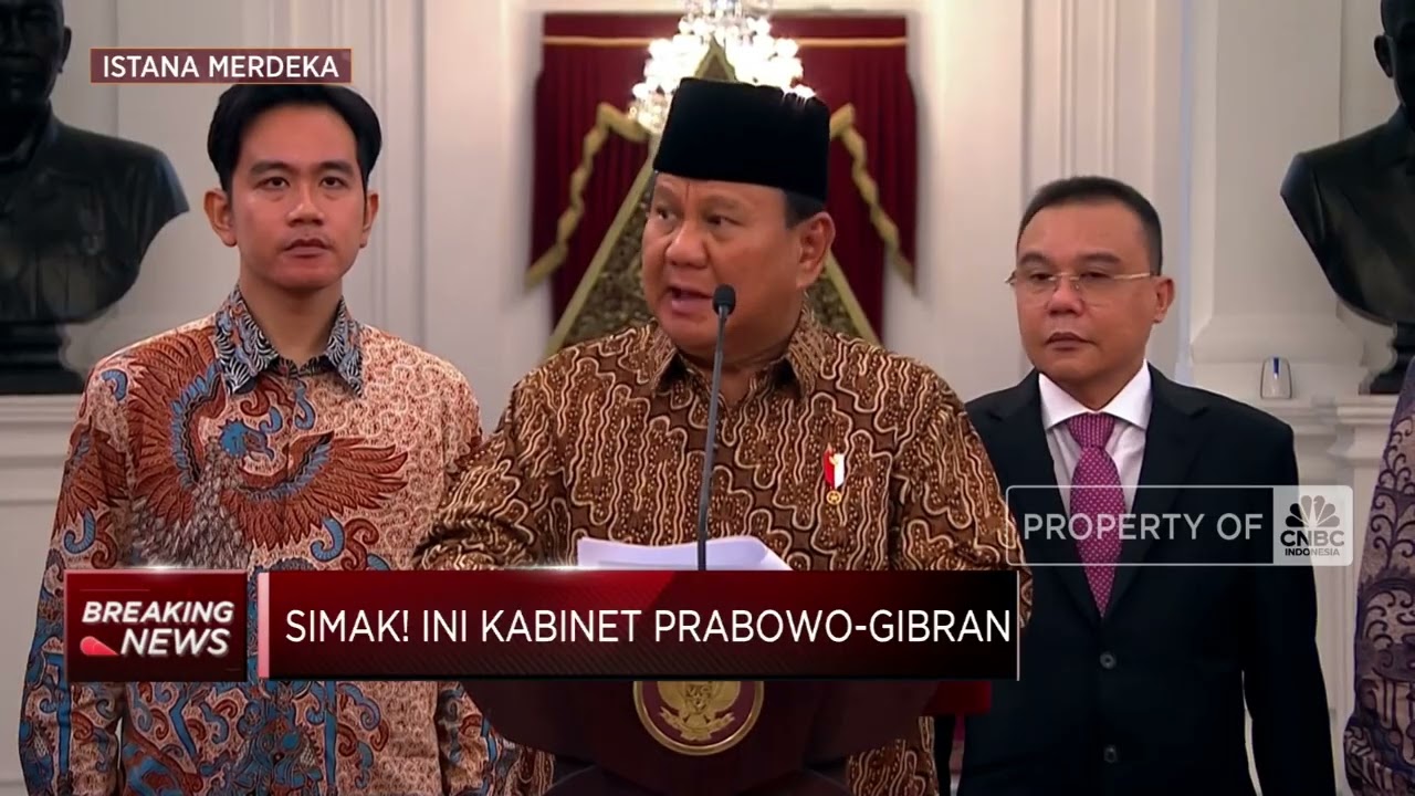 Prabowo Umumkan Menteri Kabinet Merah Putih, Ini Daftarnya!