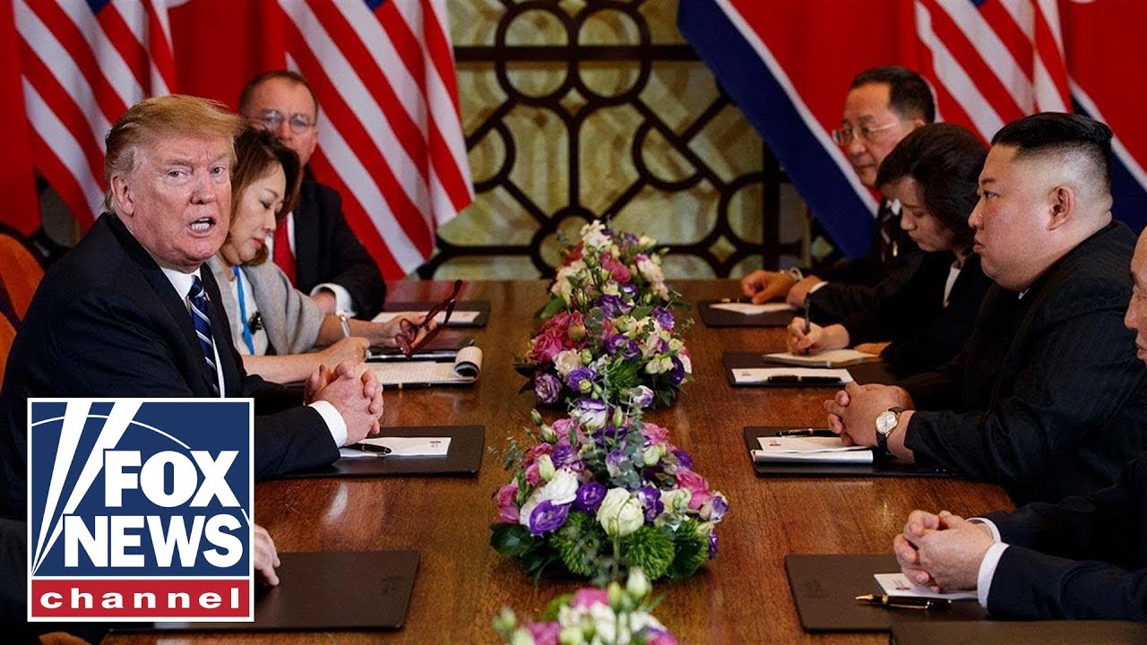 Trump speaks to press after one-on-one with Kim