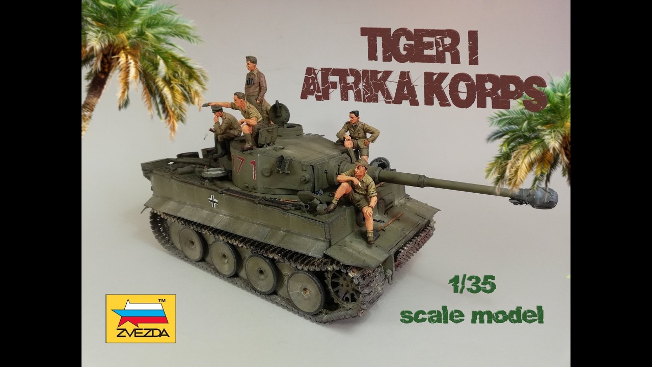 Tiger I Afrika Korps - Zvezda, 1/35 scale model  & Master Box figures -