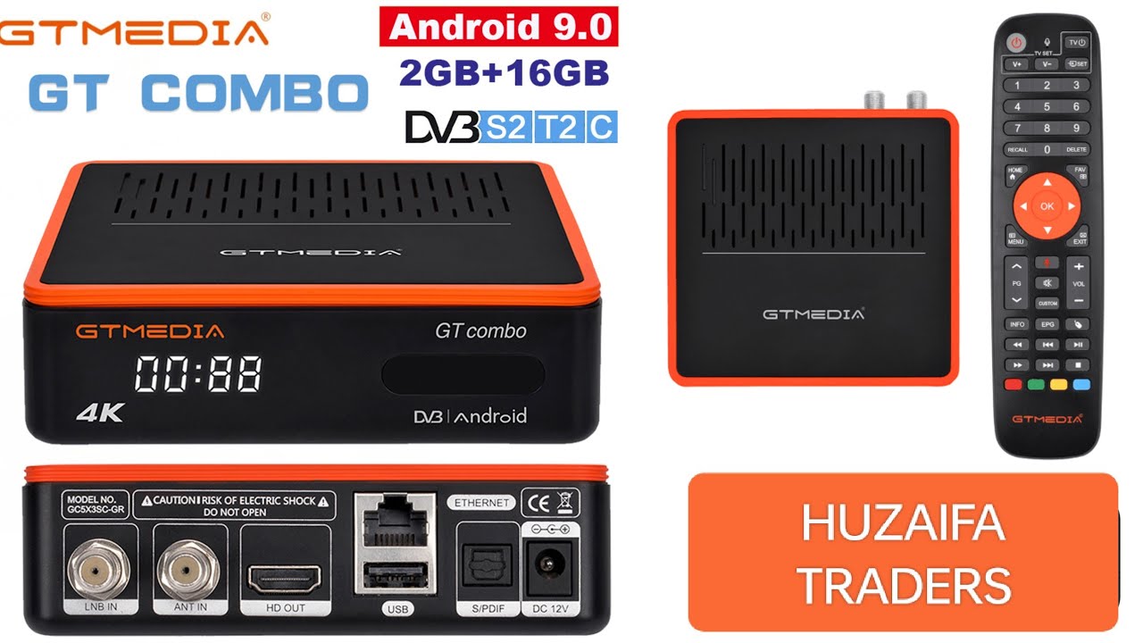 GTMEDIA GT Combo 4K 8K Android 9.0 Smart TV BOX DVB-S2 T2 Cable 2G+16G Satellite Receiver | Unboxing