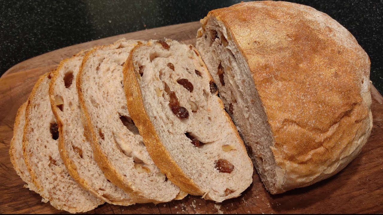 호밀빵 | 호두와 설타나를 넣어 만든 호밀20% 빵 | 오성제빵기 반죽모드 사용