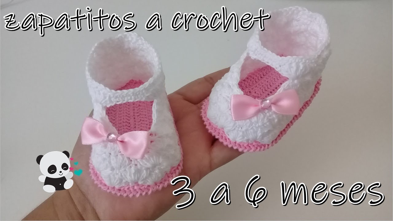 zapatos para bebe a crochet  -modelo Isa- 3 a 6 meses-10cm