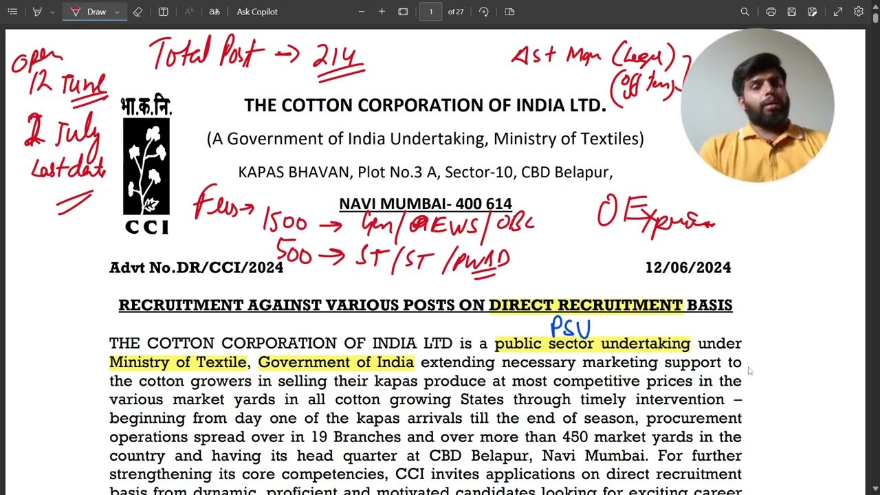 CCI Asst Manager,  Management Trainee & Other Recruitment 2024 &ndash; Apply Online for 214 Posts
