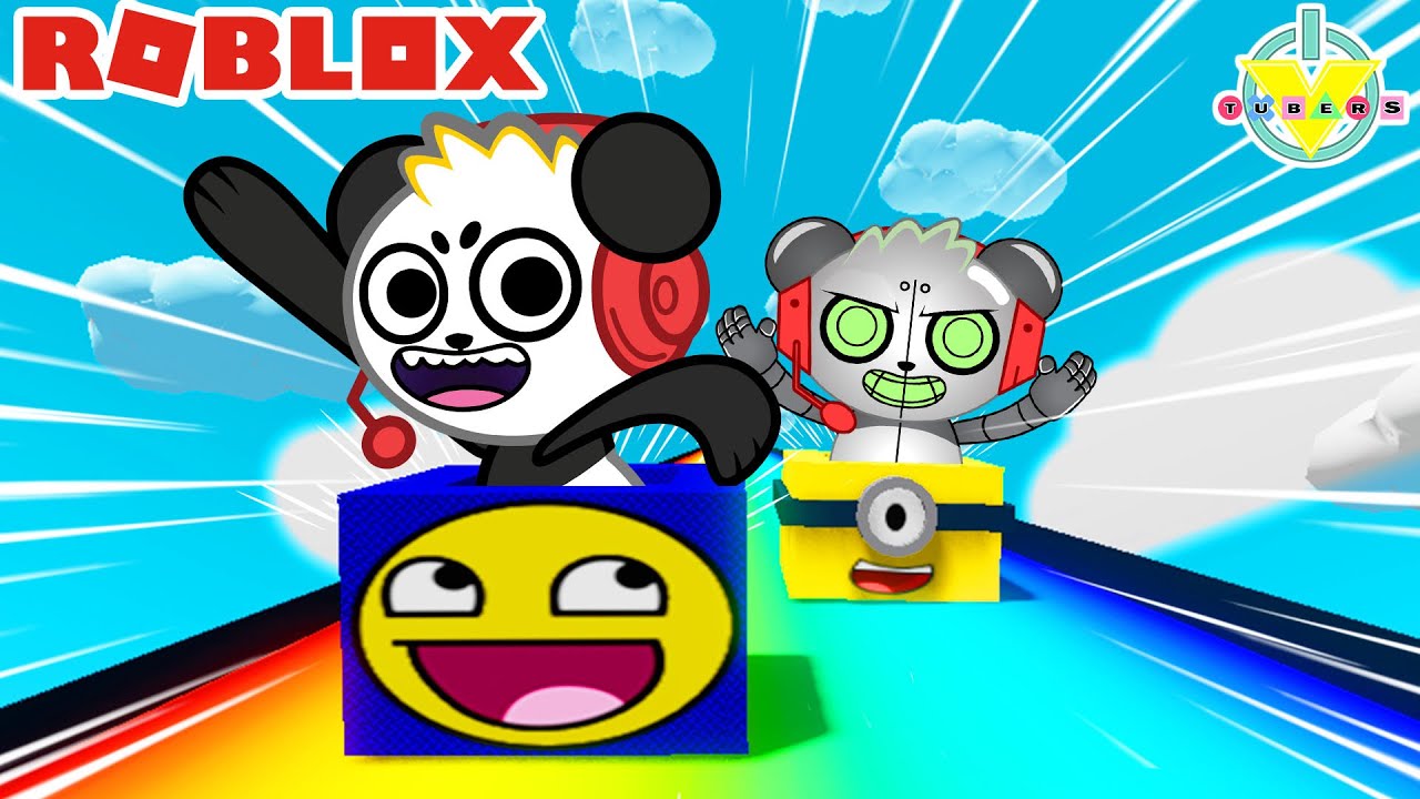 Ride a Box Down Stuff in ROBLOX Let’s Play ! Combo Panda Vs  Robo Combo