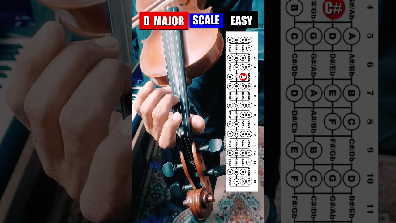 D Major Scale Violin || 1 OCTAVE ||  easy Tutorial 