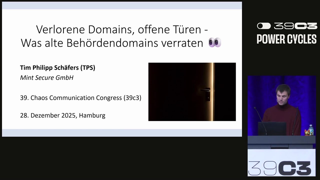 39C3 - Verlorene Domains, offene Türen - Was alte Behördendomains verraten