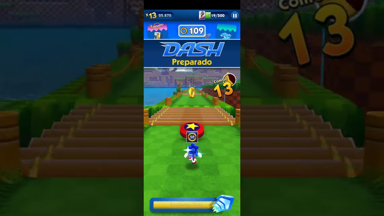 jugando sonic dash