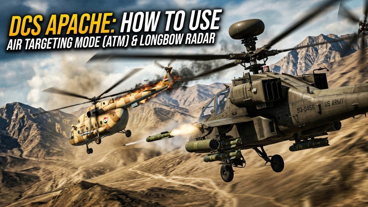 DCS Apache: How to Use Air Targeting Mode (ATM) & Longbow Radar For A2A Combat!