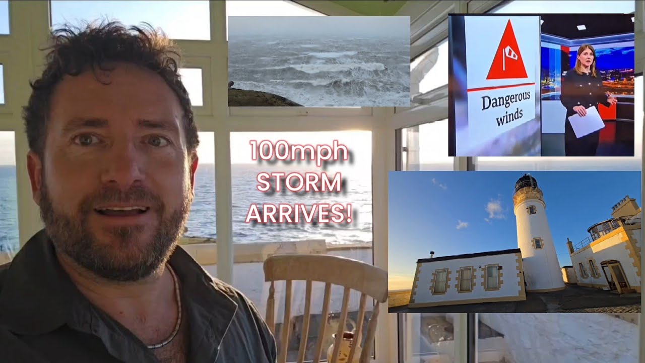 The Storm Arrives! Battered By 100mph Winds In A Lighthouse In Scotland!