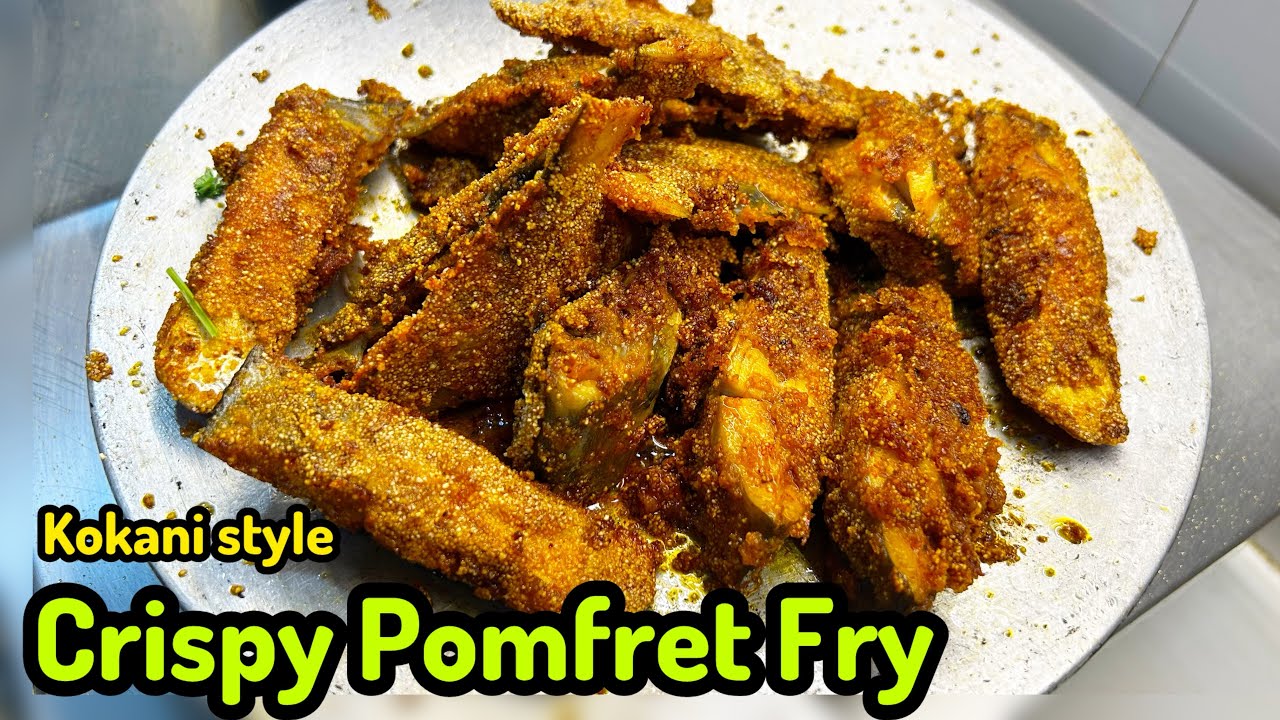 Authentic Konkani Pomfret Fish Fry | Kokani Coastal Style | कोकणी पध्दतीने पापलेट फ्राय #pomfret