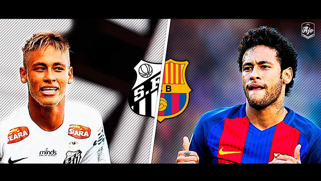 Neymar in Santos FC vs Neymar in FC Barcelona | HD