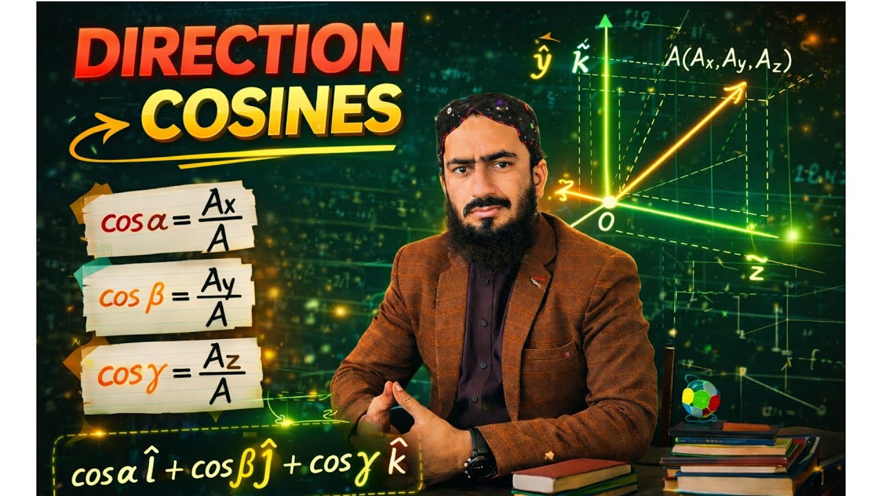 Direction Cosines in 3D Vectors | Easy Concept + Short Tricks | Class 11 / ECAT Preparation 