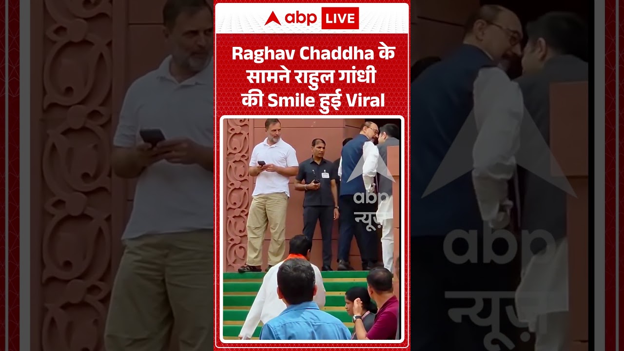 Viral Video : Raghav Chaddha के सामने Rahul Gandhi की Smile हुई Viral #shorts