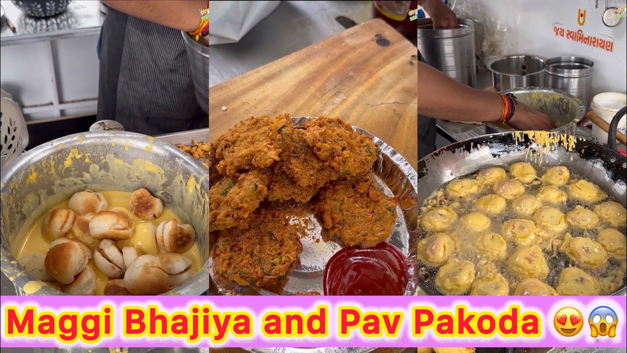 Street Style Maggi Bhajiya & Crispy Mini Pav Pakoda in Ahmedabad 😍🔥 | Ultimate Indian Street Food